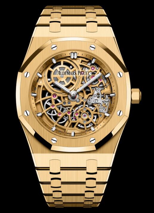 16204BA.OO.1240BA.01 Fake Audemars Piguet Royal Oak Extra-Thin Openworked Yellow Gold watch